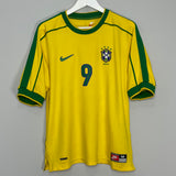 1998/00 BRAZIL RONALDO #9 HOME SHIRT (M) NIKE