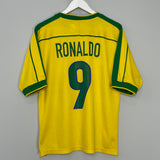 1998/00 BRAZIL RONALDO #9 HOME SHIRT (M) NIKE