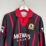 1994/95 BLACKBURN ROVERS SUTTON #16 L/S *MATCH ISSUE* AWAY SHIRT (XL) ASICS