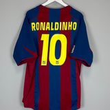 2004/05 BARCELONA RONALDINHO #10 HOME SHIRT (XL) NIKE