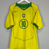 2004/06 BRAZIL RONALDINHO #10 HOME SHIRT (M) NIKE