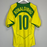 2004/06 BRAZIL RONALDINHO #10 HOME SHIRT (M) NIKE