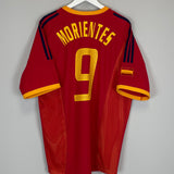 2002/04 SPAIN MORIENTES #9 HOME SHIRT (XL) ADIDAS