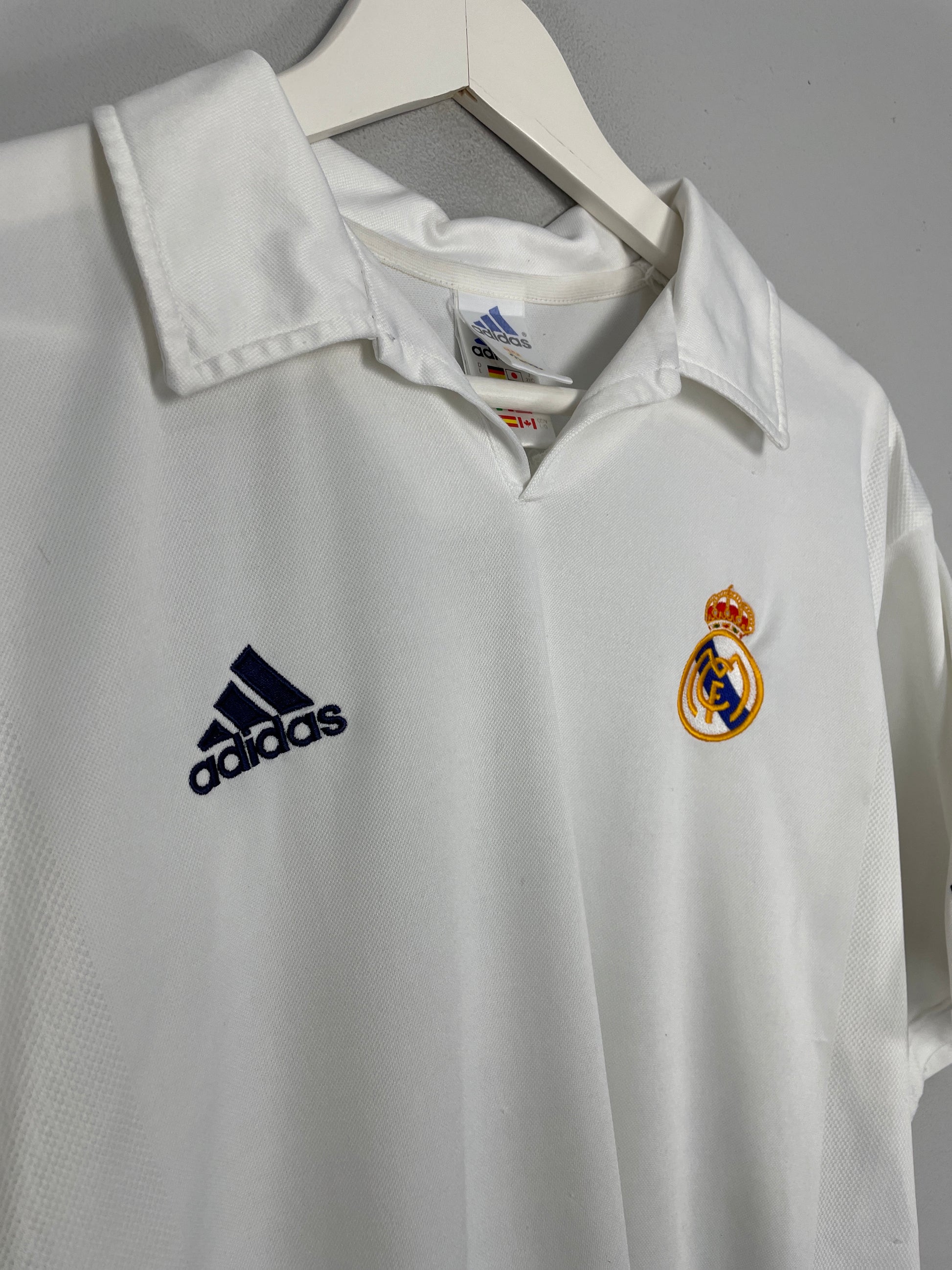 Adidas Zidane Real Madrid Debut Centenary Season 2001 2002 Home Jersey Shirt Maillot L SKU#156653 ASR001