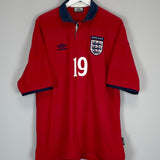 1999/01 ENGLAND HESKEY #19 AWAY SHIRT (XL) UMBRO