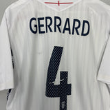 2007/09 ENGLAND GERRARD #4 HOME SHIRT (XL) UMBRO