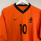 2000/02 NETHERLANDS BERGKAMP #10 HOME SHIRT (L) NIKE