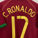 2006/08 PORTUGAL C.RONALDO #17 HOME SHIRT (M) NIKE