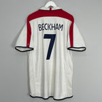 2003/05 ENGLAND BECKHAM #7 HOME SHIRT (XL) UMBRO