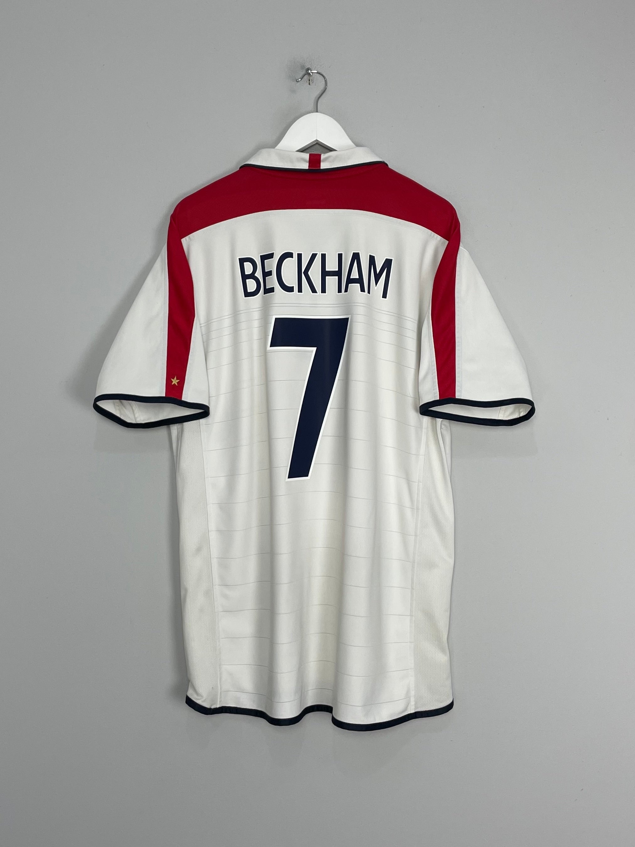 2003/05 ENGLAND BECKHAM #7 HOME SHIRT (XL) UMBRO