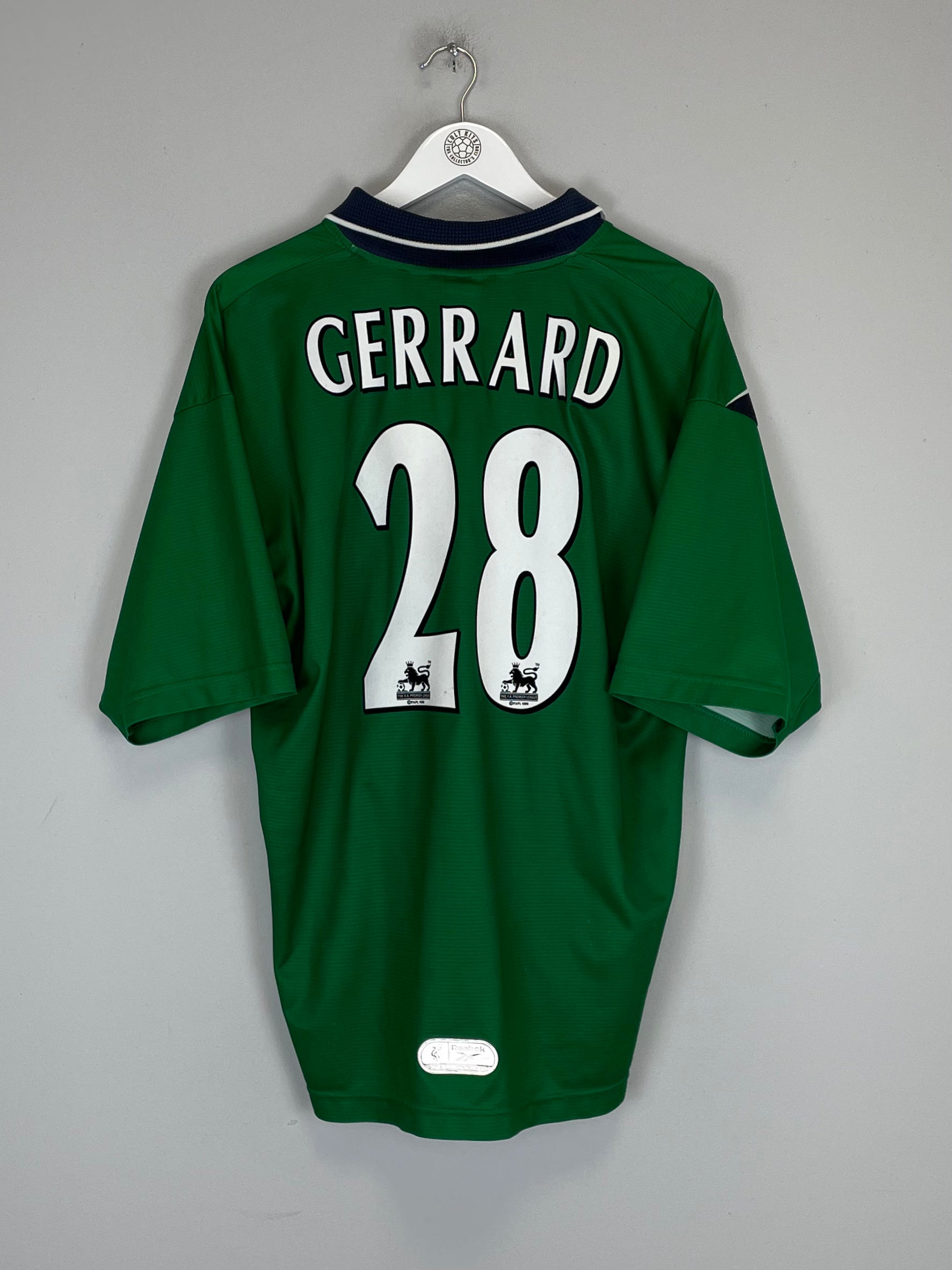 1999/00 LIVERPOOL GERRARD #28 AWAY SHIRT (L) REEBOK