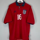 1999/01 ENGLAND GERRARD #16 AWAY SHIRT (XL) UMBRO