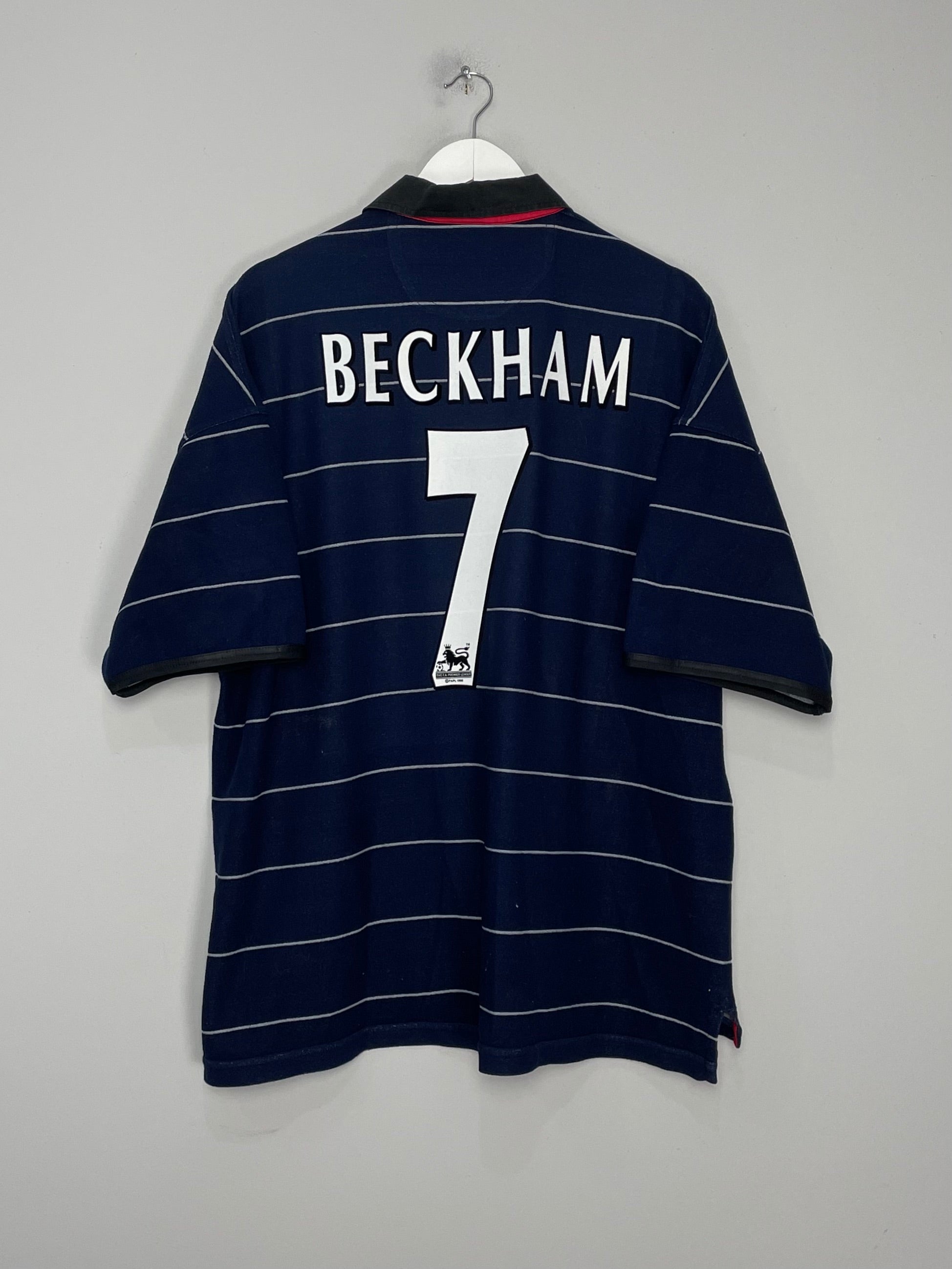 1999/00 MANCHESTER UNITED BECKHAM #7 AWAY SHIRT (XXL) UMBRO