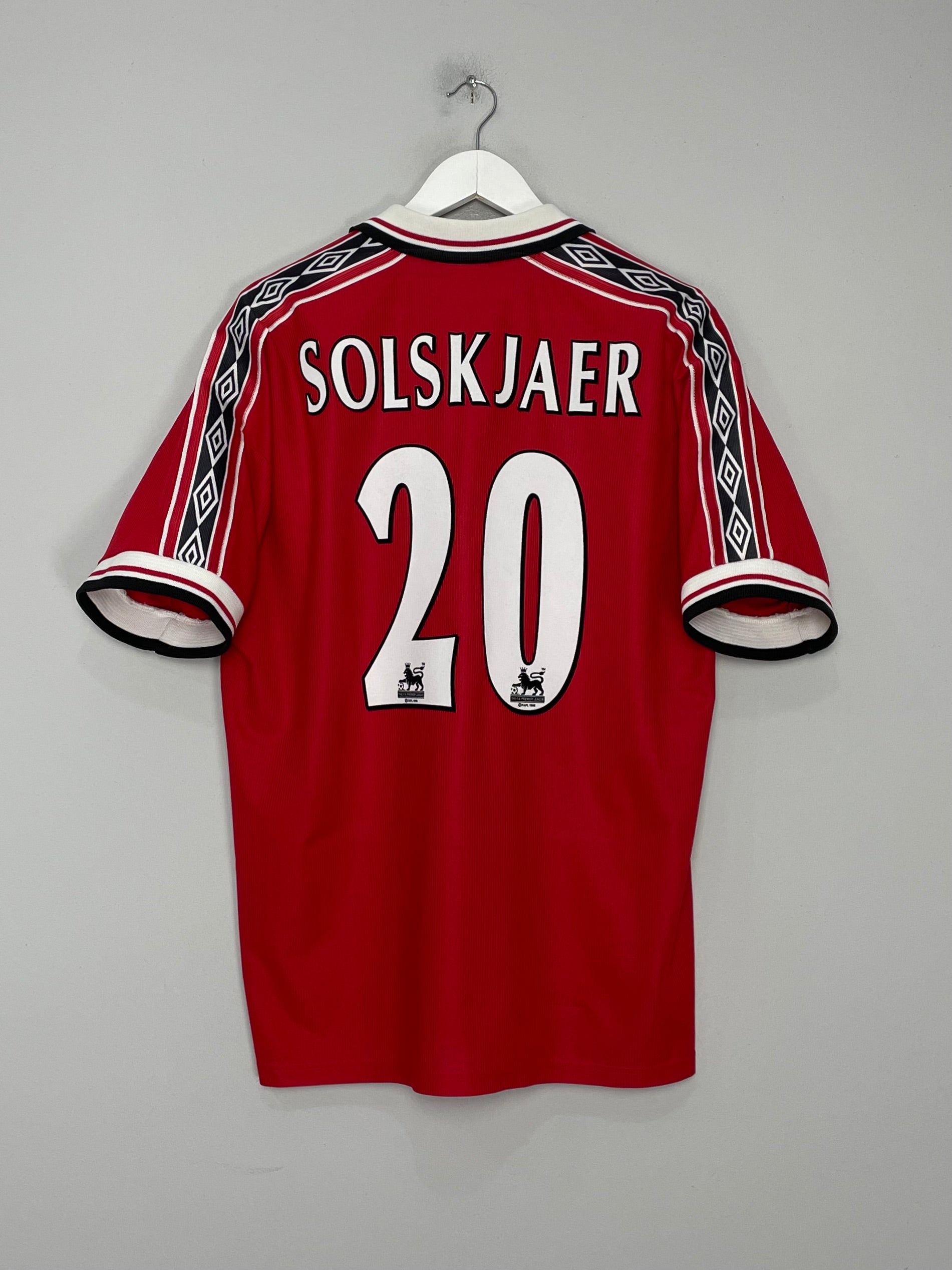 1998/00 MANCHESTER UNITED SOLSKJAER #20 HOME SHIRT (XL) UMBRO