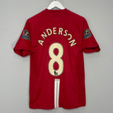 2007/09 MANCHESTER UNITED ANDERSON #8 HOME SHIRT (M) NIKE