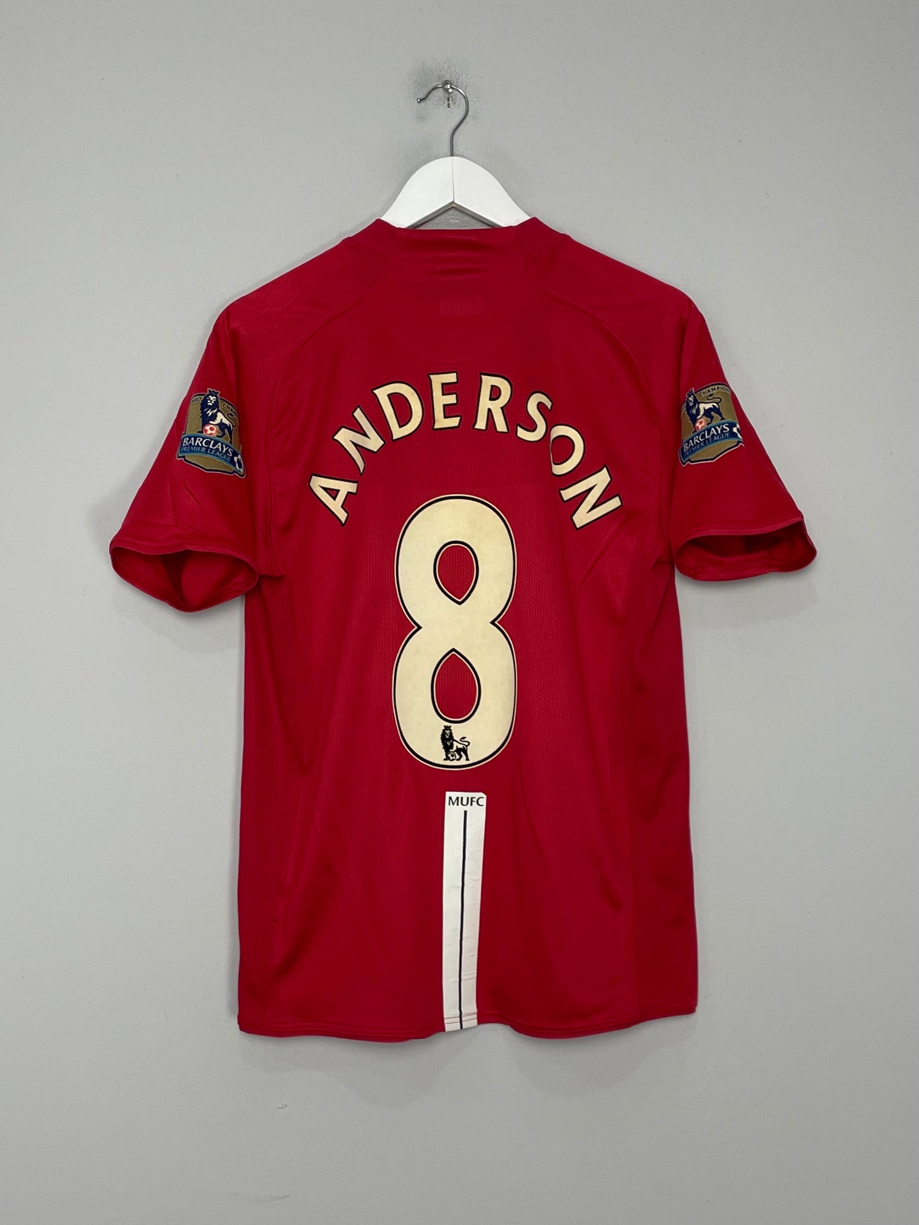 2007/09 MANCHESTER UNITED ANDERSON #8 HOME SHIRT (M) NIKE