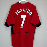 2002/04 MANCHESTER UNITED RONALDO #7 HOME SHIRT (XL) NIKE