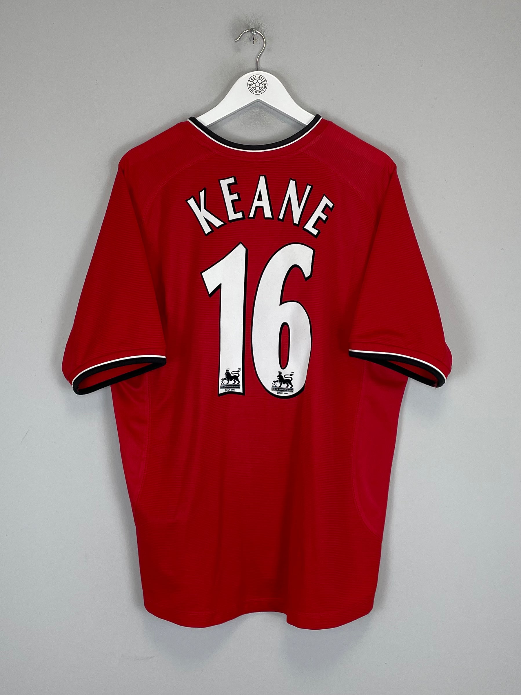 2000/02 MANCHESTER UNITED KEANE #16 HOME SHIRT (XL) UMBRO