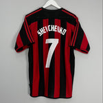 2003/04 AC MILAN SHEVCHENKO #7 HOME SHIRT (M) ADIDAS