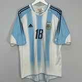 2004/06 ARGENTINA MESSI #18 HOME SHIRT (XL) ADIDAS