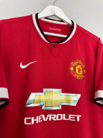 MANCHESTER UNITED 2014/15 AWAY (L, S) WHITE NIKE FOOTBALL SOCCER SHIRT  JERSEY