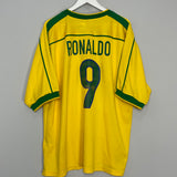 1998/00 BRAZIL RONALDO #9 HOME SHIRT (XXL) NIKE