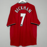 2000/02 MANCHESTER UNITED BECKHAM #7 HOME SHIRT (XL) UMBRO