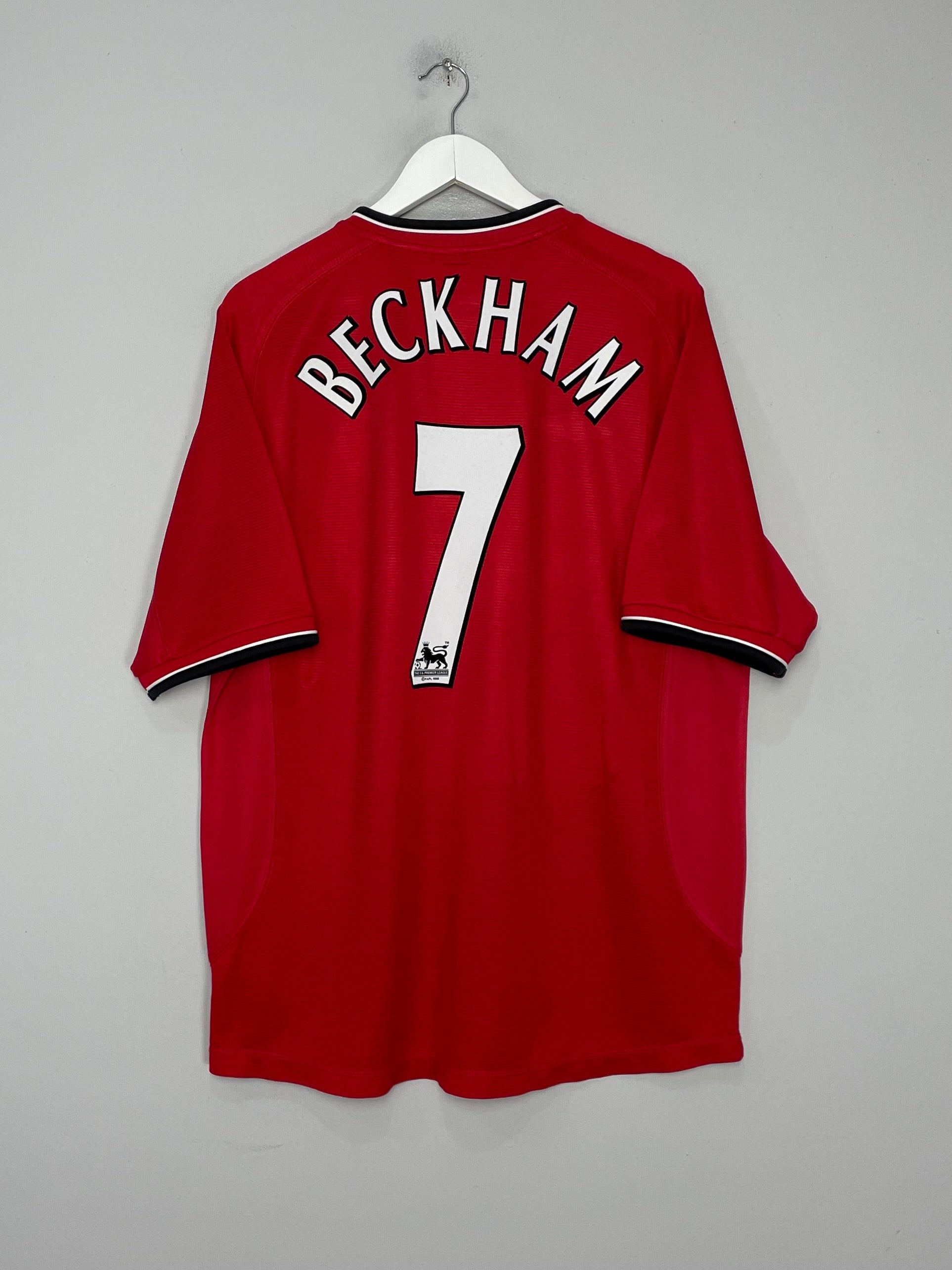 2000/02 MANCHESTER UNITED BECKHAM #7 HOME SHIRT (XL) UMBRO