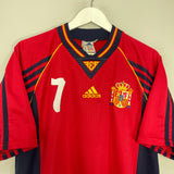 1998/99 SPAIN MORIENTES #7 HOME SHIRT (M) ADIDAS