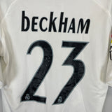 2004/05 REAL MADRID BECKHAM #23 HOME SHIRT (M) ADIDAS