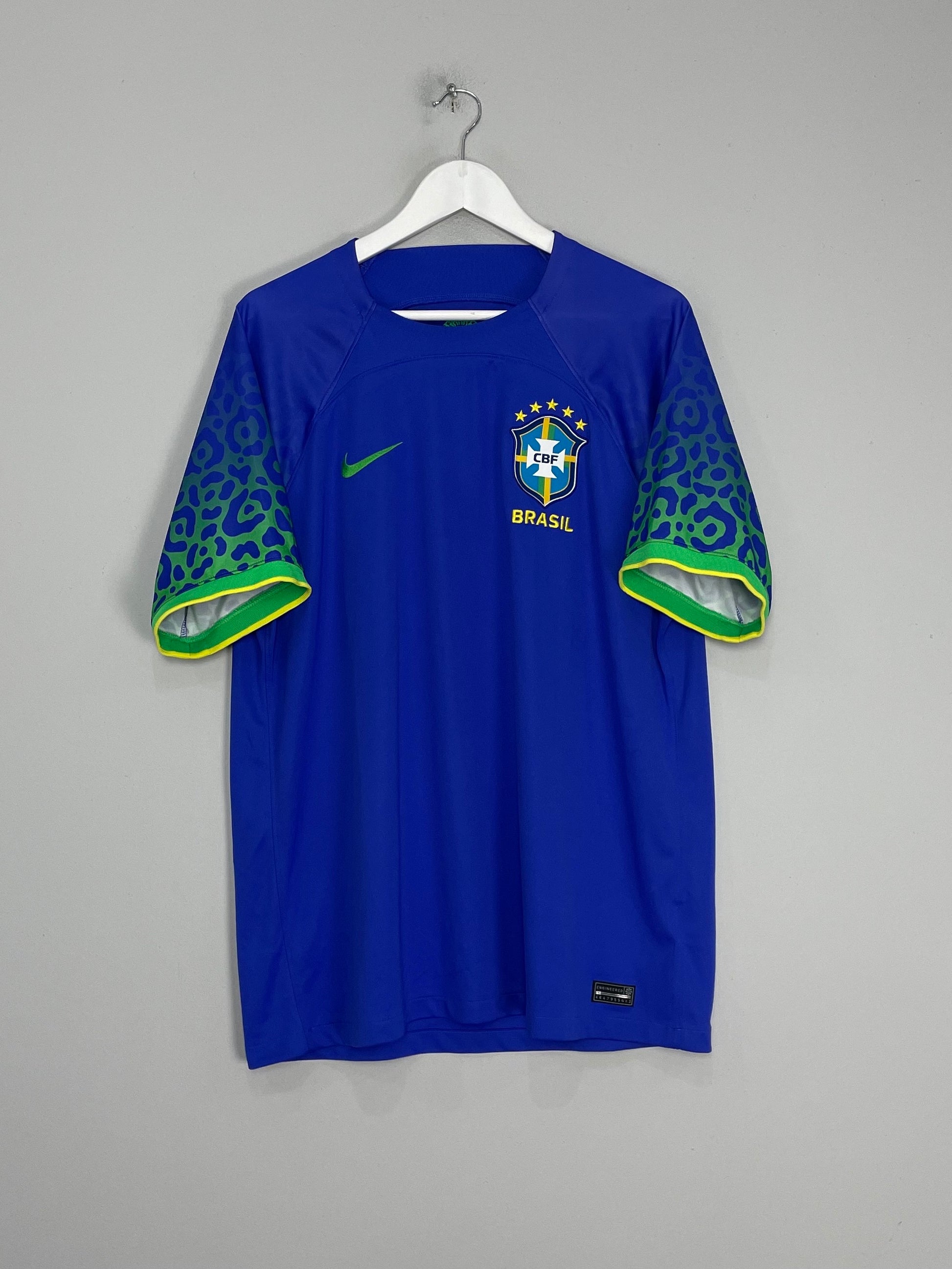 2000/02 BRAZIL Away Football Shirt XL Extra Large Blue Nike