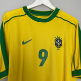 1998/00 BRAZIL RONALDO #9 HOME SHIRT (L) NIKE