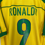 1998/00 BRAZIL RONALDO #9 HOME SHIRT (L) NIKE