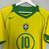 2004/06 BRAZIL RONALDINHO #10 HOME SHIRT (S) NIKE