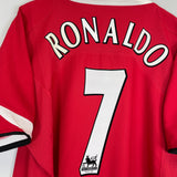 2004/06 MANCHESTER UNITED RONALDO #7 HOME SHIRT (XL) NIKE