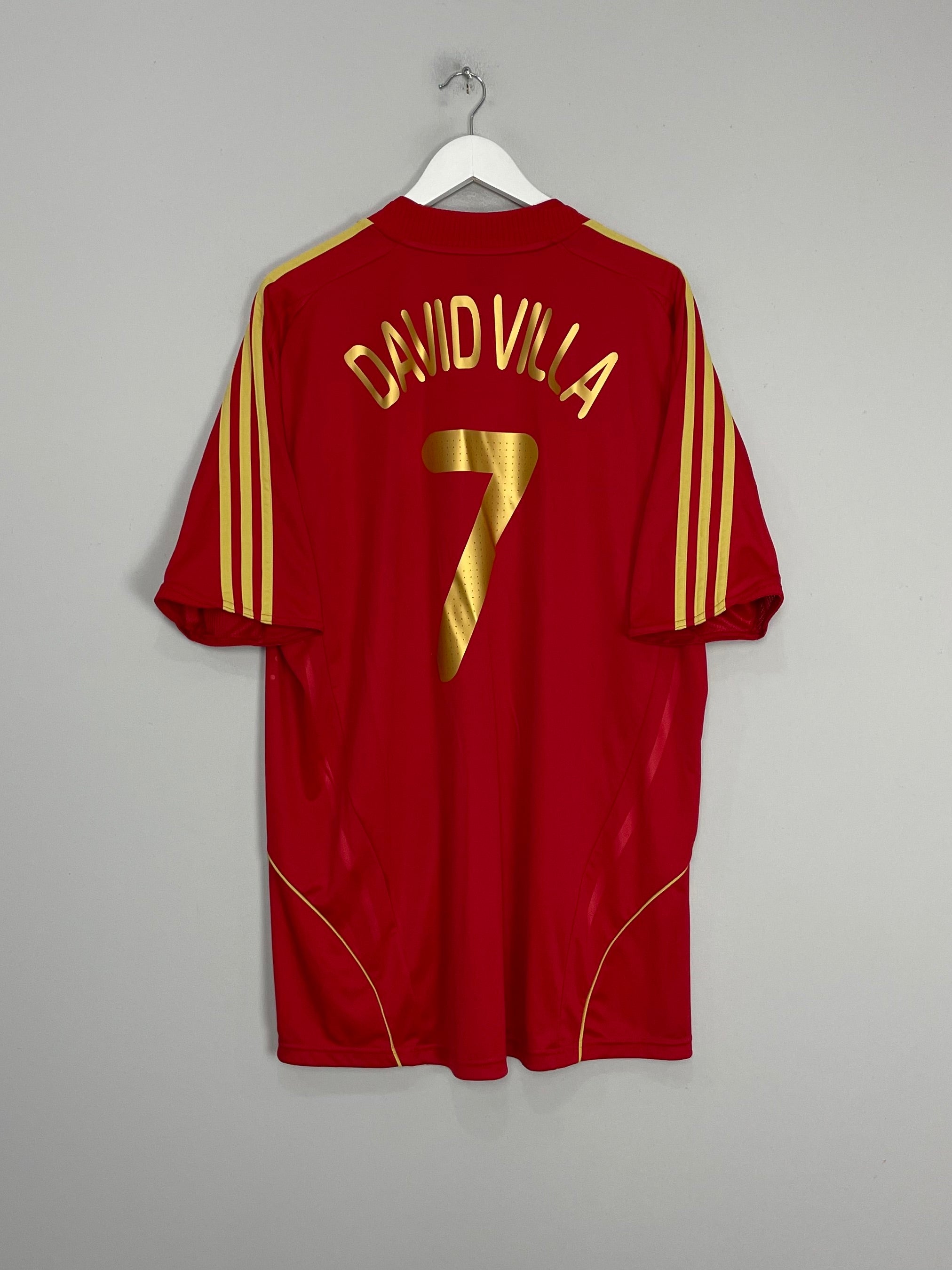 2008/10 SPAIN DAVID VILLA #7 HOME SHIRT (XL) ADIDAS