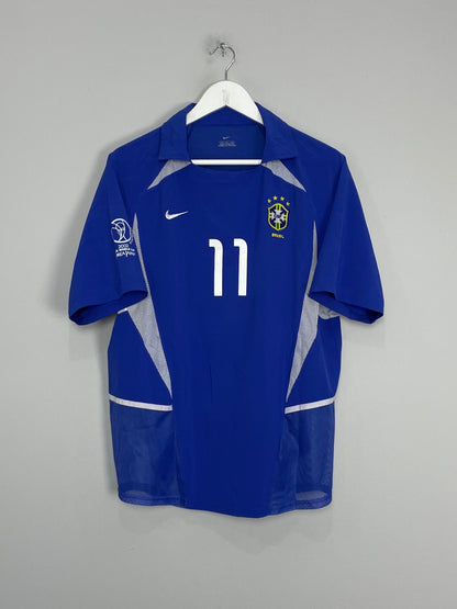 Brazil #11 Ronaldinho 2002 World Cup Nike jersey shirt camiseta