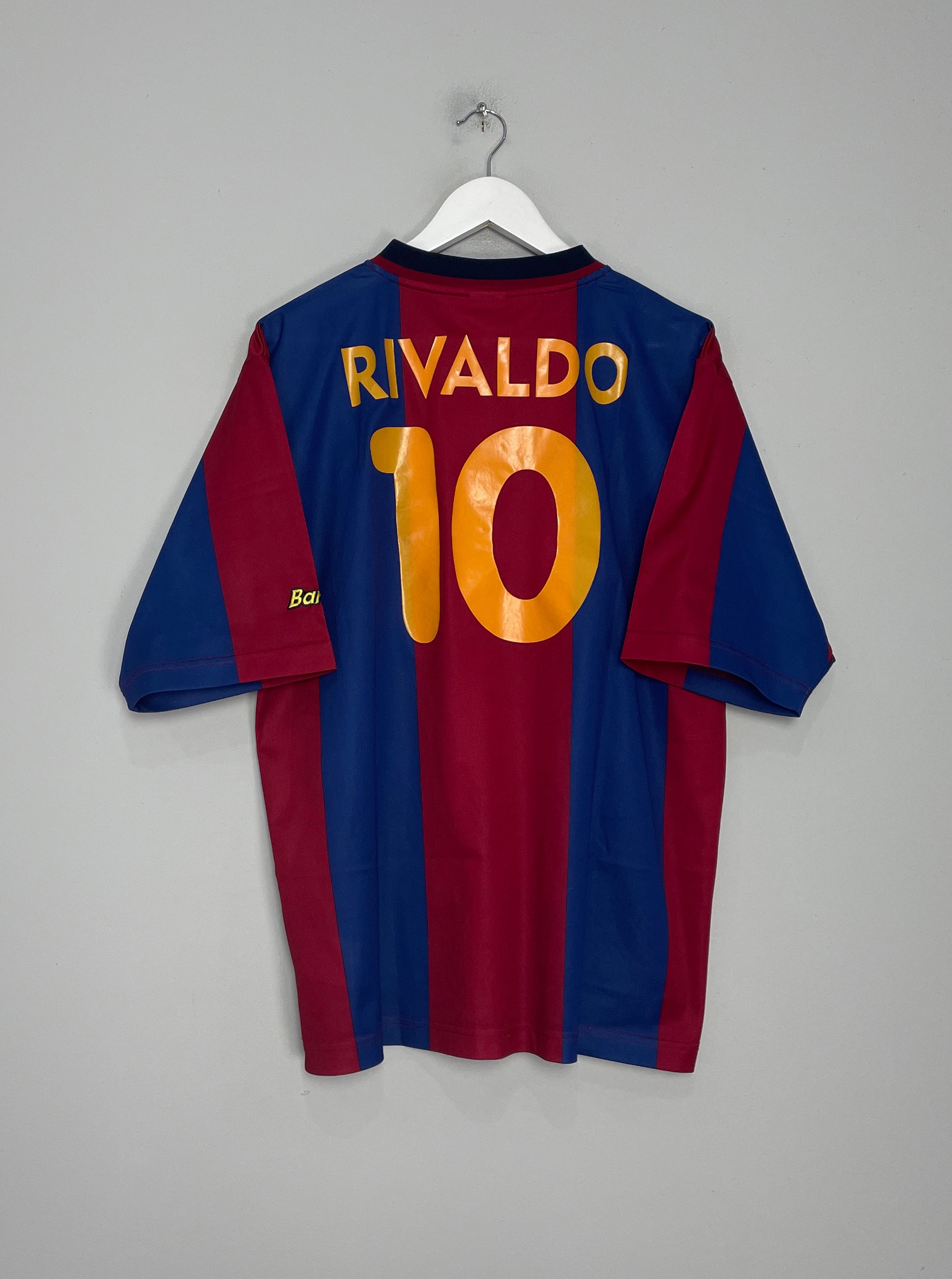 1998/00 BARCELONA RIVALDO #10 HOME SHIRT (L) NIKE