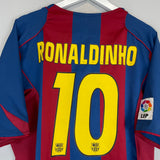 2004/05 BARCELONA RONALDINHO #10 HOME SHIRT (XL) NIKE