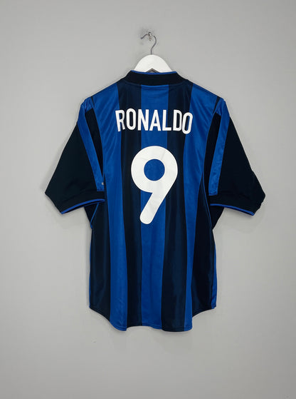 2000/01 INTER MILAN RONALDO #9 HOME SHIRT (M) NIKE