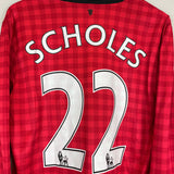 2012/13 MANCHESTER UNITED SCHOLES #22 L/S HOME SHIRT (L) NIKE