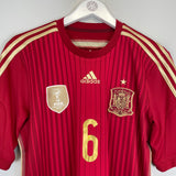 2014/15 SPAIN A.INIESTA #6 HOME SHIRT (M) ADIDAS