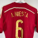 2014/15 SPAIN A.INIESTA #6 HOME SHIRT (M) ADIDAS