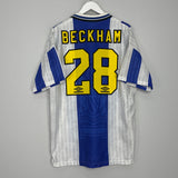 1994/96 MANCHESTER UNITED BECKHAM #28 THIRD SHIRT (XL) UMBRO