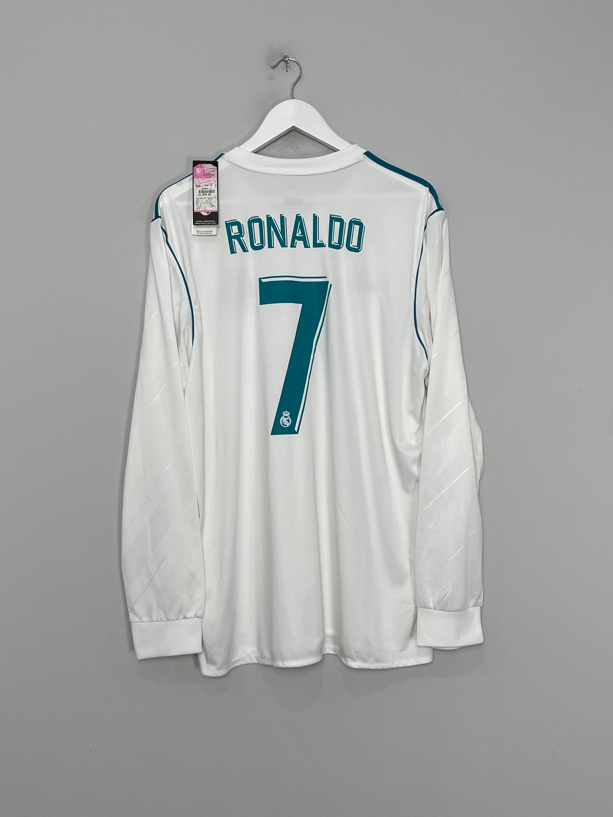 2017/18 REAL MADRID RONALDO #7 *BNWT* L/S HOME SHIRT (XL) ADIDAS