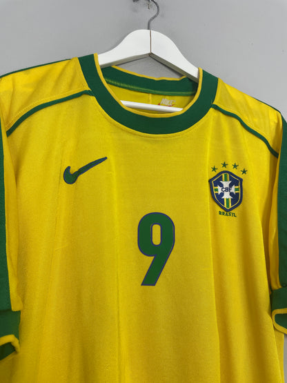 1998/00 BRAZIL RONALDO #9 HOME SHIRT (L) NIKE