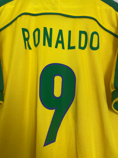 1998/00 BRAZIL RONALDO #9 HOME SHIRT (L) NIKE