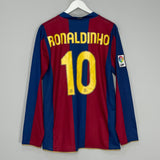 2007/08 BARCELONA RONALDINHO #10 L/S HOME SHIRT (M) NIKE