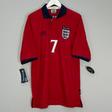 2000/01 ENGLAND BECKHAM #7 *BNWT* HOME SHIRT (L) UMBRO