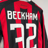 2008/09 AC MILAN BECKHAM #32 L/S HOME SHIRT (S) ADIDAS